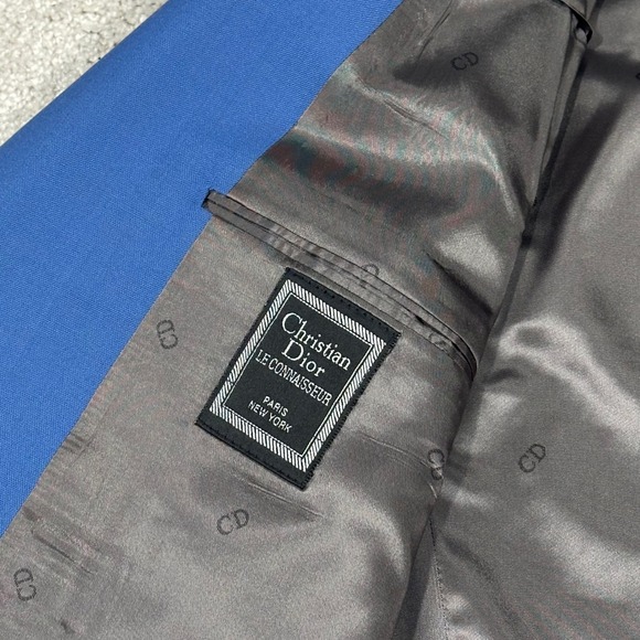 VTG Christian Dior Le Connaisseur Blue Blazer 46L Made in USA Business - Picture 11 of 14